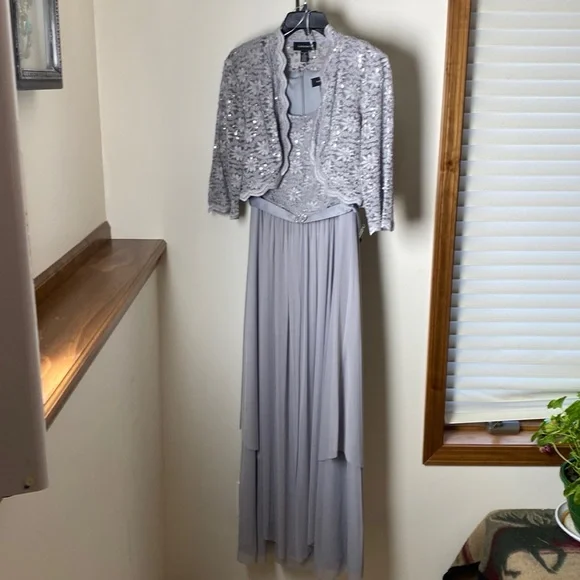 silver mother of the bride dress with jacket Cicinia Silver Mother Of The Bride Dress With Jacket Separates 3 Pieces Long Chiffon Beaded Tea Length